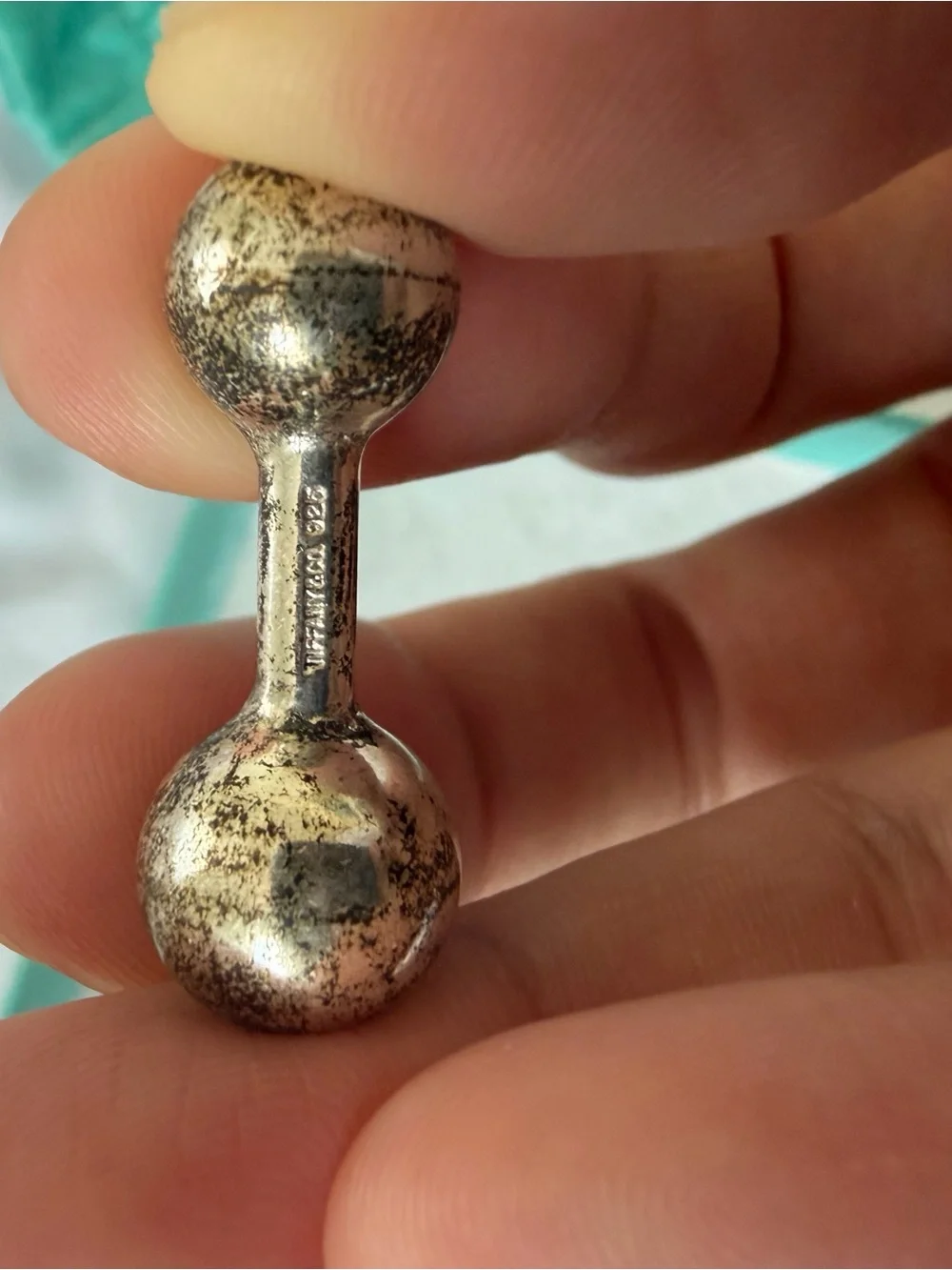 Vintage Silver-Tone Double Ball Cufflinks